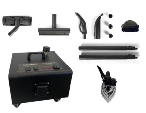 מנקה בקיטור מקצועי כולל יחידת גיהוץ, פאוור בלאק PRO+